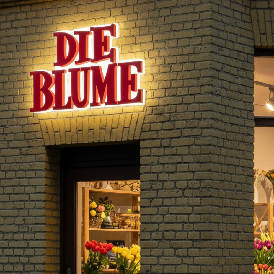 Lichtwerbung Die Blume
