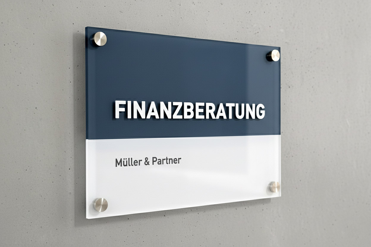 Acrylglasschild, hochglänzend, made in Berlin Charlottenburg